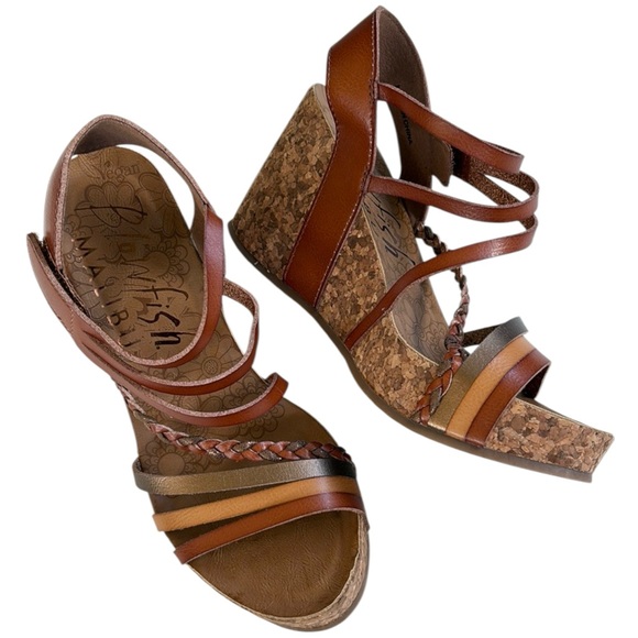 Like New Blowfish Wedge Sandals Size 7.5 - Picture 1 of 8